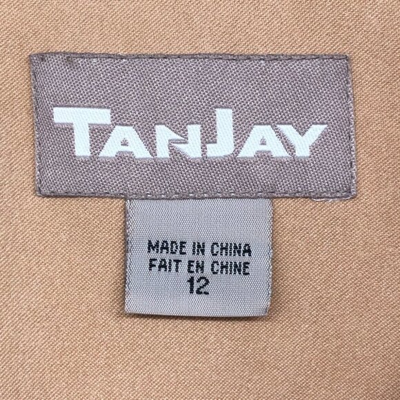 TanJay Brown Faux Suede embroidered Zip-up Lightweight Jacket size 12 - Picture 3 of 15